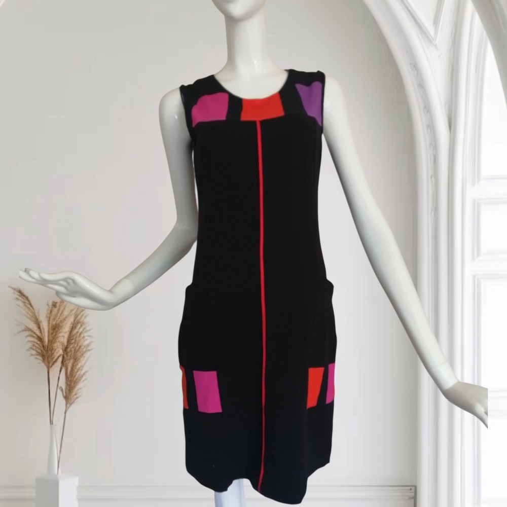 Black and Pink Sheath Mini Dress for Cocktail